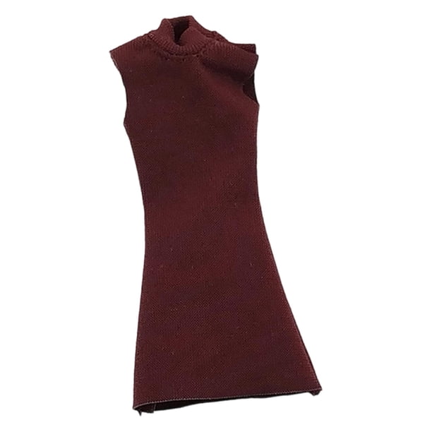 Figura de acción de ropa femenina a escala 1/12, accesorio de regalo, multiusos, portátil. Rojo oscuro