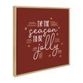 thumbnail image 2 of Kate and Laurel x Border Bloom Tis' The Season Framed Canvas Wall Art, 22x22 Natural, Decorative Red and Gold Holiday Art for Wall, 2 of 6