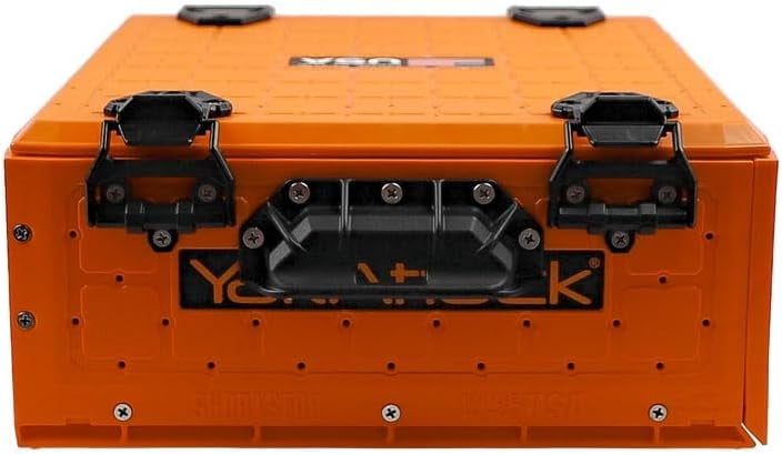 YakAttack ShortStak Solo Storage Crate W/ Lid 13"x13" Low-Profile Orange