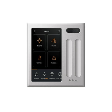 Brilliant - Wi-Fi Smart 2-Switch Home Control Panel with Voice Assistant - White