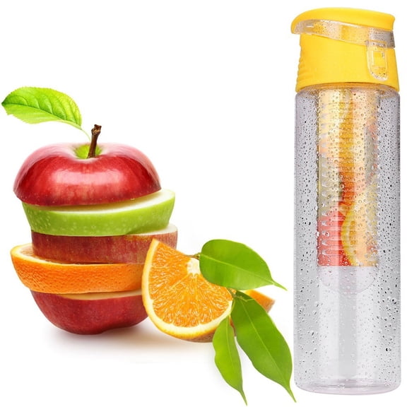 Outdoor Sports Lemon Water Cup Clearance Sale 800ML Fruit Infusion Infusing Infuser Water Bottle Sports Health Maker,,1PC Yellow