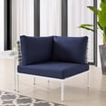 thumbnail image 2 of Sofa Corner Chair, Sunbrella, Aluminum, Metal, Steel, Blue Navy, Modern Contemporary Urban Design, Outdoor Patio Balcony Cafe Bistro Garden Furniture Hotel Hospitality, 2 of 7