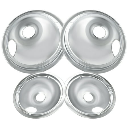 

WB31T10010 and WB31T10011 GE Drip Pans for Electric Stove Thickening to Prevent Bending and Rust-Includes a Set of 4 Stove Drip Pans Silver (3*6+1*8)