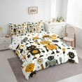 thumbnail image 3 of jejeloiu Yellow Sci-Fi Robot Twin Bedding Sets 7-Piece,Cartoon Funny Robots Bedding Comforter Set,Colorful Intelligent Machine Sheet Sets For Teens,Ultra Soft Home Decor Reversible, 3 of 8
