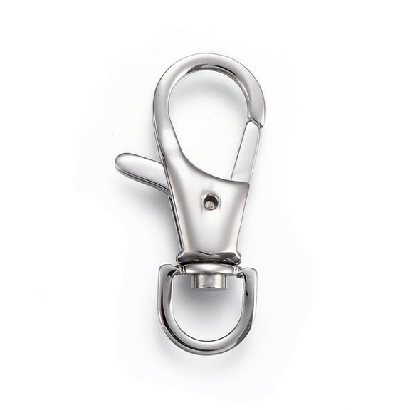 Tarnish Resistant 304 Stainless Steel Swivel Lobster Claw Clasps Swivel Snap Hook Stainless Steel Color 34x16x5mm Hole: 8mm