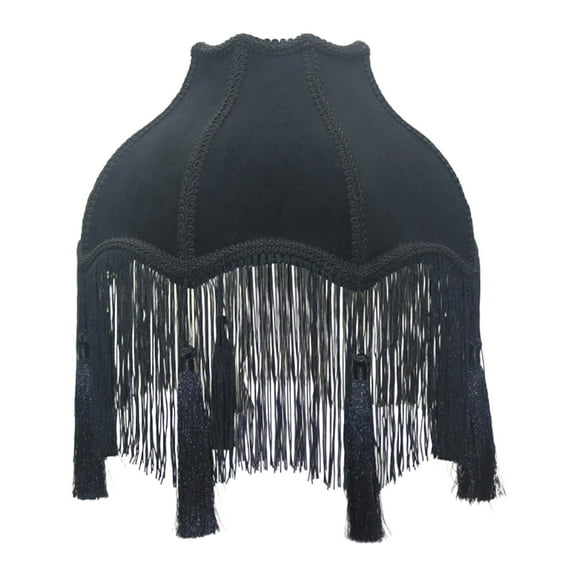 EHJRE Bell Shape Velvet Lamp Shade Classic E27 Lighting Accessories Lampshade with Tassels and Fringe,for Home Lamps Bedroom Decor