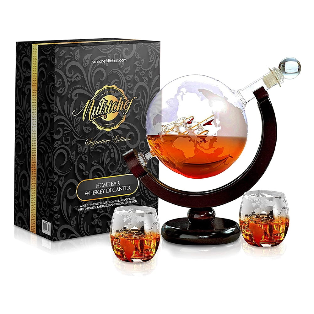 Details about   Luxury Crystal Decanter Set 1L Red Wine Brandy Whiskey Bottle Aerator Wood Shelf 