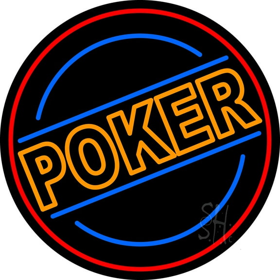 Poker 2 LED Neon Sign 26 x 26 - inches, Black Square Cut Acrylic Backing, with Dimmer - Bright and Premium built indoor LED Neon Sign for wall décor, arcarde, and storefront.