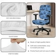 thumbnail image 3 of SCRAWLGOD 4 Pieces Split Office Chair Cover with Arm Rest Slipcovers Stretch Anti-Dust Desk Chair Seat Protector Breathable Boss Chair Slipcover, Palm Tree Mountain Sailboat, 3 of 7