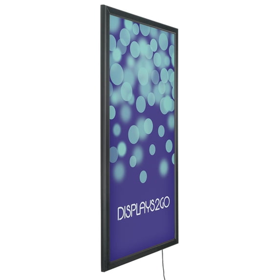 Displays2go 36" x 72" LED Light Box, Snaps Open, Protective Lens, Energy Efficient, Black (LED25F3672B)