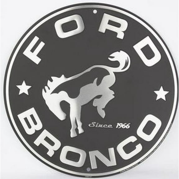 HangTime Bronco Aluminum Nostalgia sign 12 inches in diameter