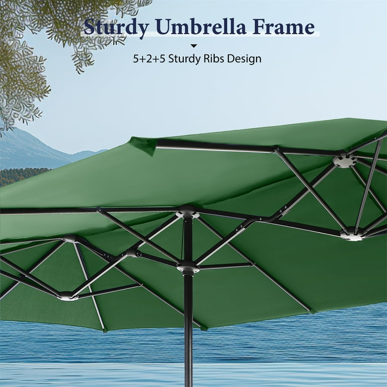 14 feet patio umbrella cantilever Cantilever Patio Umbrella with Solar Lights