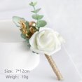 thumbnail image 4 of Qarigey Boutonniere artificial del novio de la aplicación amplia para el ramillete de las flores del ojal de la boda y del baile de fin de Ropa, zapatos y accesorios Miscelánea Blanco lechoso, 4 of 6