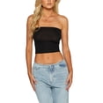 thumbnail image 6 of Lamuusaa Women Tube Top, Strapless Backless Solid Slim Fit Summer Ladies Vest for Club Party, 6 of 8