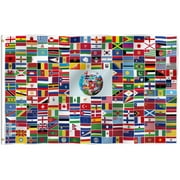 ANLEY Fly Breeze 3x5 Feet Global World Flag - Vivid Color and Fade Proof - Canvas Header and Double Stitched - 216 International Country Flags Polyester with Brass Grommets 3 X 5 FT