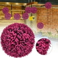 thumbnail image 2 of 12" Artificial Boxwood Topiary Ball Faux Green Plant Decorative Sphere, Indoor/Outdoor Decor, Purple, 2 of 9