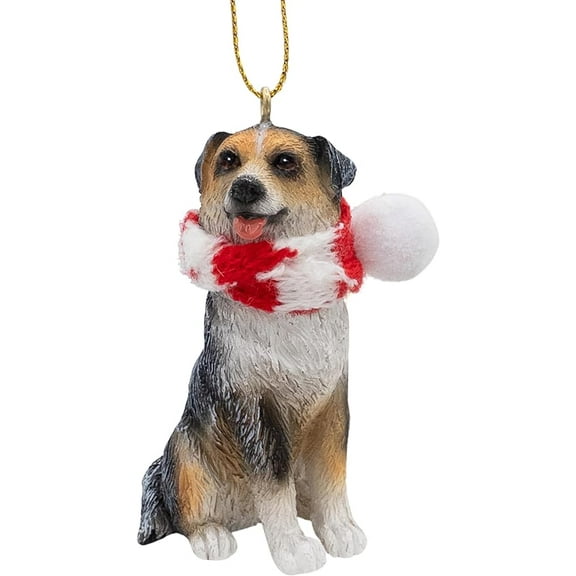Australian Shepherd Dog Christmas Tree Ornament with Candy Cane Scarf