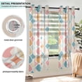 thumbnail image 3 of Yayeee Window Curtains Light Filtering 63"x52" Grommet Panel Pair Home Living Room Decor, Pink Abstract Pattern, 3 of 7