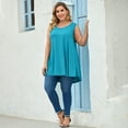 thumbnail image 5 of VEPKUL Plus Size Tank Tops for Women Sleevelss Tunic Casual Summer Clothes Swing Shirts for Jeans(Lake Blue 1X), 5 of 9