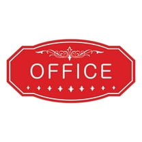 Victorian Office Sign (Red) - Large 5" X 10"