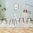 thumbnail image 3 of NYEESS Set of 4 Clear Transparent Dining Chairs Armless with Black Metal Legs Modern Acrylic Side Chairs for Kitchen Dining Room, 3 of 11
