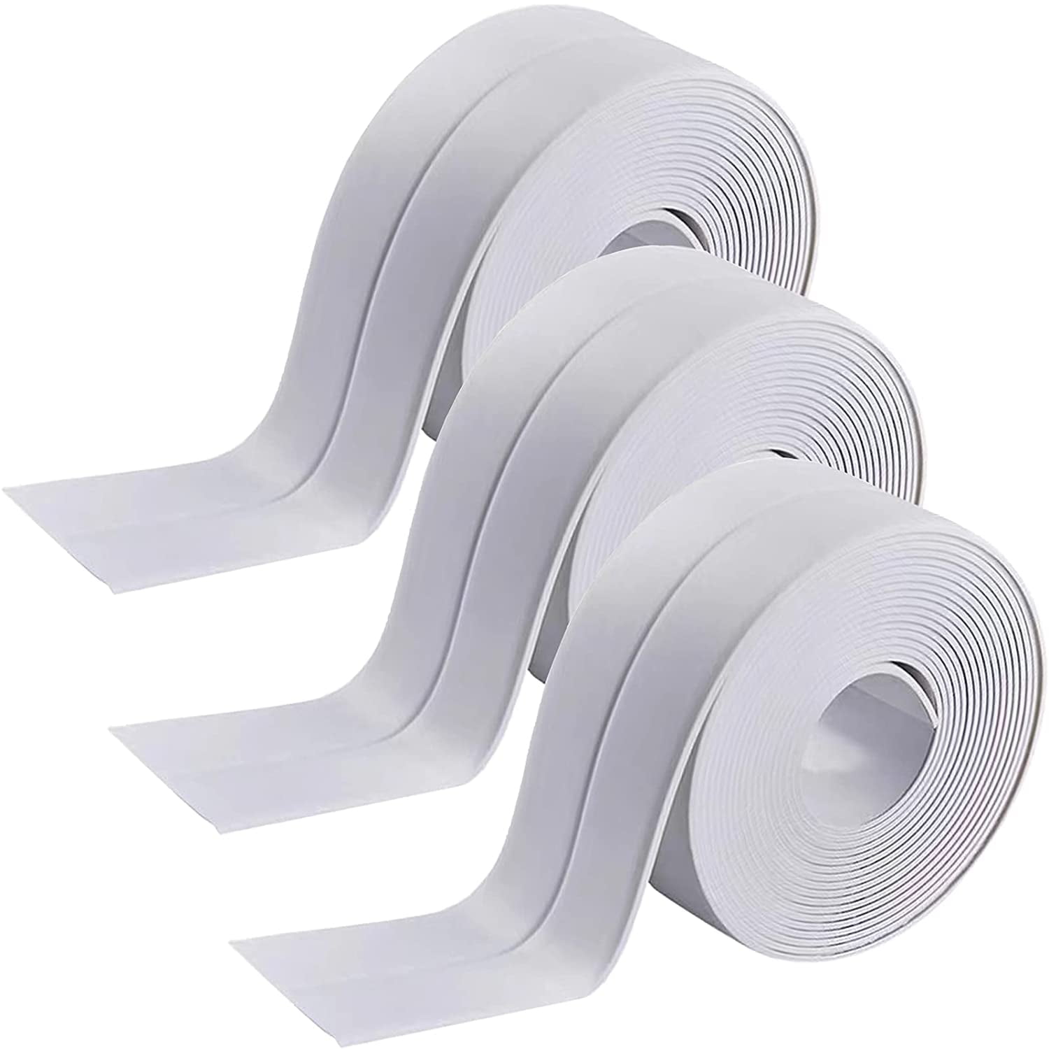 tazanma 2 Pack Caulk Strip Sealing Strip PE Self Adhesive Waterproof Tape  for Bathtub Bathroom Shower