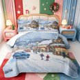 thumbnail image 2 of Manfei Christmas Happy Holiday Bed Spread Queen,Snowy Winter Snow Queen Coverlet Set,3-Piece,1 Quilt and 2 Pillowcases, 2 of 7