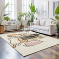 thumbnail image 3 of Area Rugs 3'x5', Beige Cute Cat Carpet Runner Indoor Outdoor Rugs Home Decor Aesthetic, Cartoon Funny Heater Cats Non Slip Mats Washable Accent Rug for Living Room Bedroom, 3 of 8