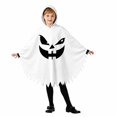 thumbnail image 6 of Arlun Halloween Pumpkin Face Capes for Kids Funny Cute Spooky Ghost Hooded Cape Boys and Girls Soft Cozy Loose Sawtooth Hem Capelet for Dress up Cosplay Party I-White XS, 6 of 6