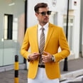 thumbnail image 2 of oqasdz Mens Blazer Modern Jacket for Attire Two Button with Tailored Design Comfort Loose Fit Sport Coat Party Evening Wedding Prom, 2 of 4