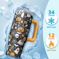 thumbnail image 4 of 30 oz Halloween Trick Treat Ghost Tumbler Insulated Stainless Tumbler, Pumpkin Bat Coffee Cup Water Bottle, Holiday Gift Mug, 4 of 5