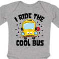 thumbnail image 4 of Inktastic I Ride the Cool Bus with Yellow Bus Boys or Girls Long Sleeve Baby Bodysuit, 4 of 5