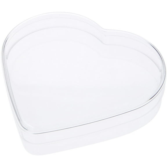 Pioneer Plastics 174C Clear Heart Shaped Plastic Container, 6" W x 1.375" H, Pack of 12