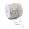 thumbnail image 7 of 100ms Iron Textured Cable Chains Unwelded with Spool Silver color 4x3x0.7mm about 328.08 Feet(100m)/roll, 7 of 7