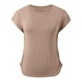 thumbnail image 3 of Fashion Casual Women Short Sleeve Solid O Neck Tops Ladies Tee T Shirt Women Active Wear Tops Was Out Long Sleeve Shirt Light Tee Shirt Women Cute Tops for Women Summer Womens Athletic Tee Shirts Pack, 3 of 4