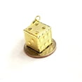 thumbnail image 6 of 10k yellow Gold 3D dice Pendant charm gamble Vegas gift sport fine jewelry 6.6g, 6 of 12