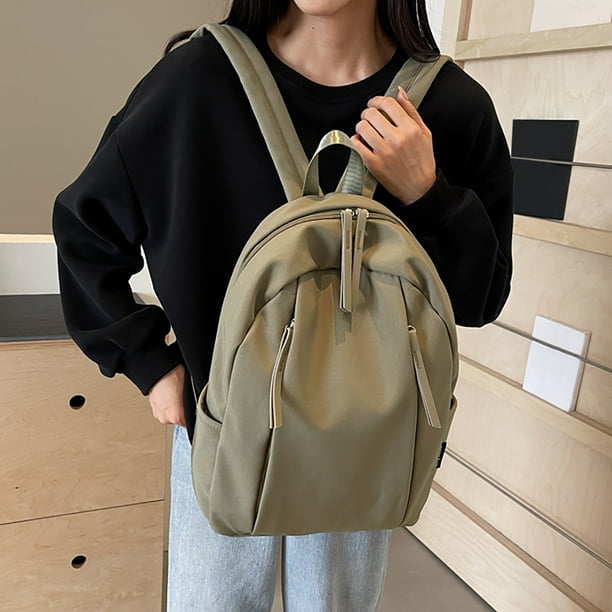 Fiudx Ofertas y liquidaciones Nueva mochila coreana para estudiantes de color sólido, mochila ligera para deportes al aire libre para hombres y mujeres, mochila informal de tendencia