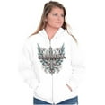 thumbnail image 4 of Goth Good Karma Filagree Cross Unisex Fleece Graphic Zip Up Hoodie Brisco Brands 2X, 4 of 5