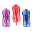 thumbnail image 2 of 3PCS Hombres Silky Headwrap Pérdida de cabello Sombrero de pirata + Rojo + Púrpura, 58 cm + Rojo + Morado Hugo Mujer Hombre Durag Sombreros, 2 of 7