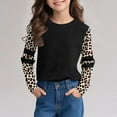thumbnail image 6 of Tao Tao Kids Girls Casual Long Sleeve T Shirts Kids Loose Soft Striped Color Block Tunic Tops, Tees Blouses Children's Pullover Base Shirt Black 7 Years, 6 of 7