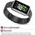 thumbnail image 5 of FIEWESEY Compatible for Samsung Galaxy Fit 3 Watch Bands Replacement Metal Bands for Samsung Galaxy Fit 3 band, Stainless Steel Business Galaxy Fit 3 SM-R390 Watch Strap for Men Women - Black, 5 of 7