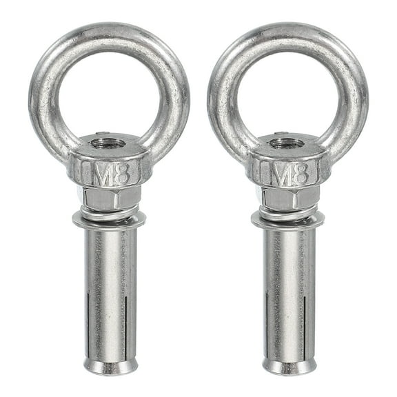 Uxcell Concrete Eye Bolt, Expansion Lifting Bolts Fastener Eye Ring Anchors Screw M8x50mm