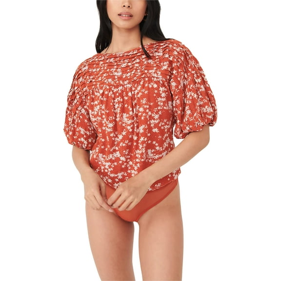 Free People Dessa Bodysuit Rust Combo SM (Women's 4-6)