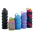 thumbnail image 2 of Collapsible Water Bottle, Foldable Cup, Portable Leak-Proof Silicone Sports Travel Outdoor Bottle with Lid, 2 of 2
