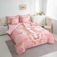 thumbnail image 3 of Manfei Kawaii Bowknot Alphabet R 7-Piece Twin Bedding Sets for Female Women Teens,Bling Glitter Splash Bedding Comforter Set,Flying Butterfly Breathable Sheet Sets,Dreamy Princess Room Decor, 3 of 8