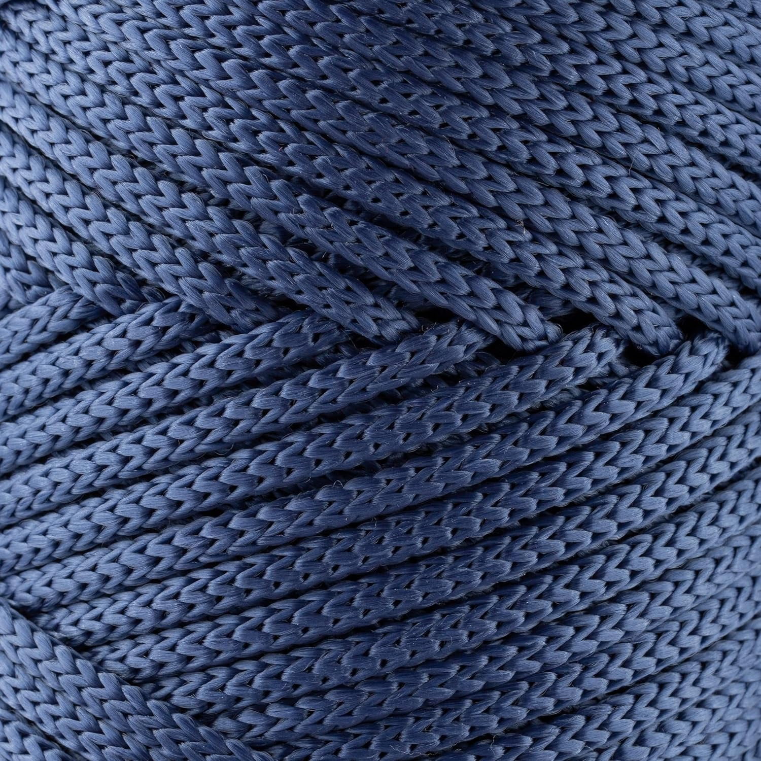 2 Skeins of Sensy Premium 5mm 104 Yards Polyester Rope 100% Polypropylene Cord Macrame Cord 5mm Crochet Bag Cord Macrame Rope Crochet Thread Gift for Knitter (Denim)