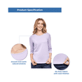 thumbnail image 4 of Turtle Bay New York Women's Classic Comfort Fit 3/4 Sleeve length Crew Neck Jersey Knit T-Shirt, 4 of 4