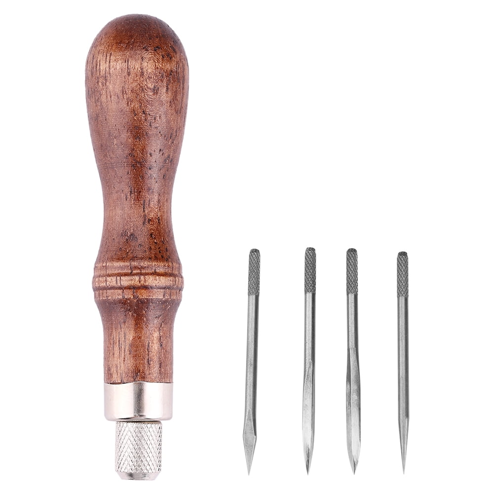 Leather Craft Awl Tools Hole Maker Wooden Handle Sewing Stitching Punching NIUS 