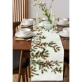 thumbnail image 4 of Christmas Burlap-Cotton Table Runner 120 Inches Long,Xmas Botanical Pine Needle Berry Farmhouse Table Runners,Outdoor Dining Tablecloths Decor for Baby Shower/Party/Wedding 13x120, 4 of 9