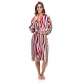 thumbnail image 1 of Women's Luxury Terry Cotton Bathrobe Spa Robe Bath Robes Shawl Collar Stripe Red XXL, 1 of 8
